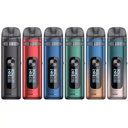 Uwell Crown X 60W Pod System Kit 1500mAh - Color#Black>Red>Green>Forest Dawn>Sunrise Sky>Blue