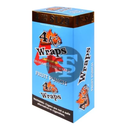 4 Kings Wraps 4 for $1.29 30 pack of Fruit Punch