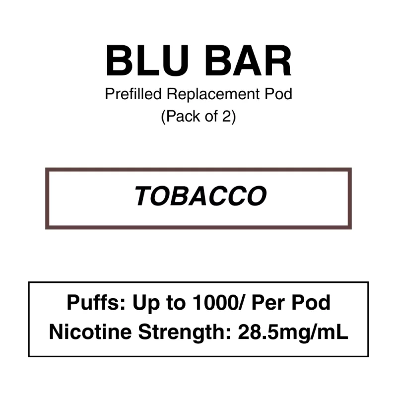 blu Bar – Prefilled Replacement Pods – Pack of 2 - Vapeys Co Nz - Image 2