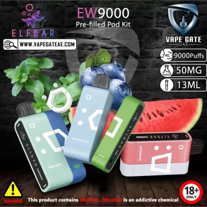 ELF Bar EW9000 Puffs Disposable Pre-filled Pod Kit - California Cherry - White (Device) / 50 mg