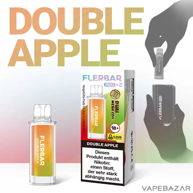Flerbar Pods – Double Apple – Prefilled Liquid Pod – 2er Pack - Image 2