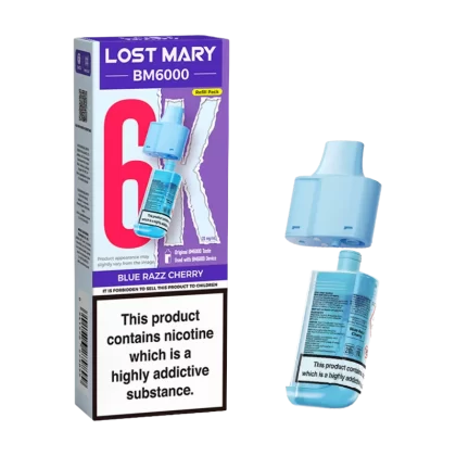Blue Razz Cherry Lost Mary BM6000 Refill Pack - Vapeshop Co