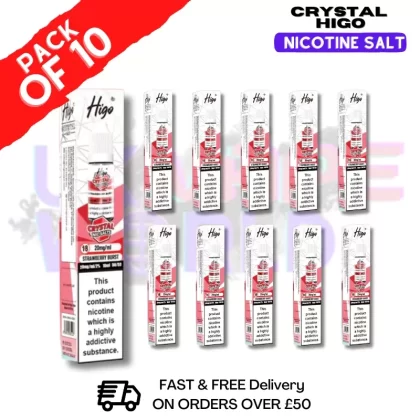 Strawberry Burst Crystal Higo Nic Salt Box Of 10
