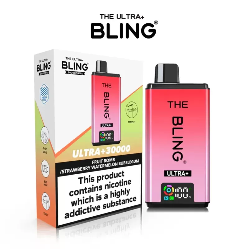 The Crystal Bling Ultra Plus 30K Prefilled Pod Kit - Blueberry Cotton Candy/Raspberry Cotton Candy - Image 2
