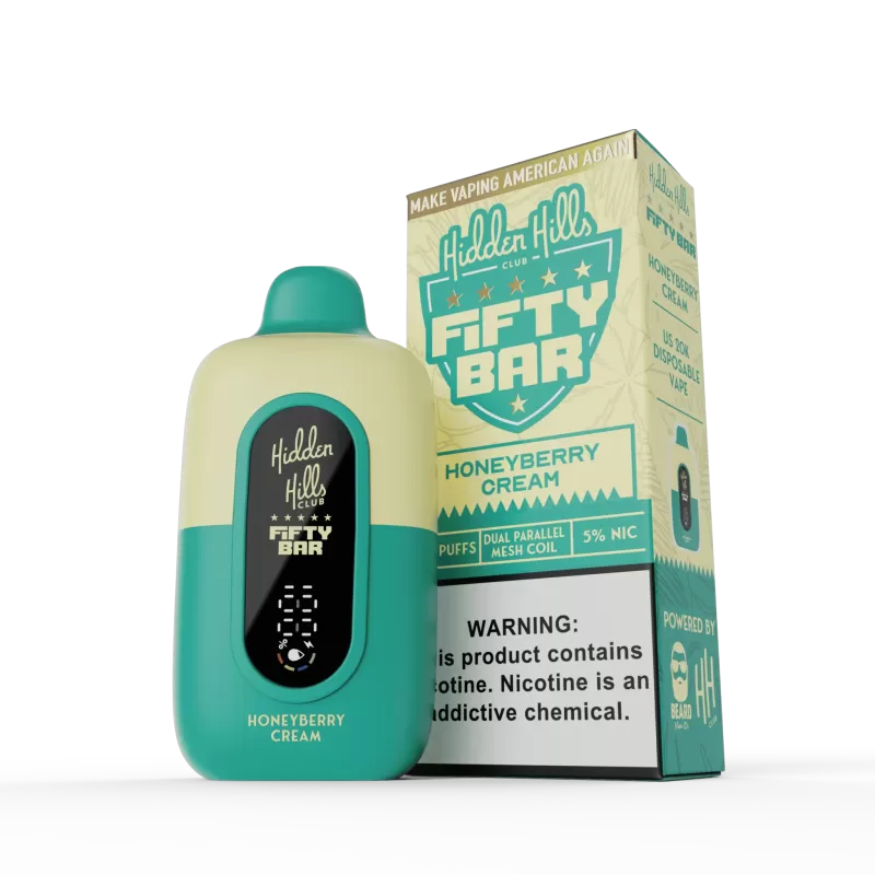Hidden Hills x FIFTY BAR 20K Puff Disposable Device - 20000 Puffs - Lemon Cake Dough - Image 3