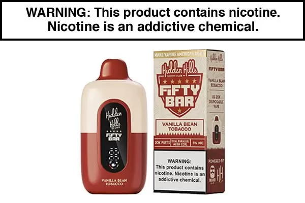 HIDDEN HILLS X FIFTY BAR 20K DISPOSABLE VAPE – 20,000 PUFFS - Vapejuice