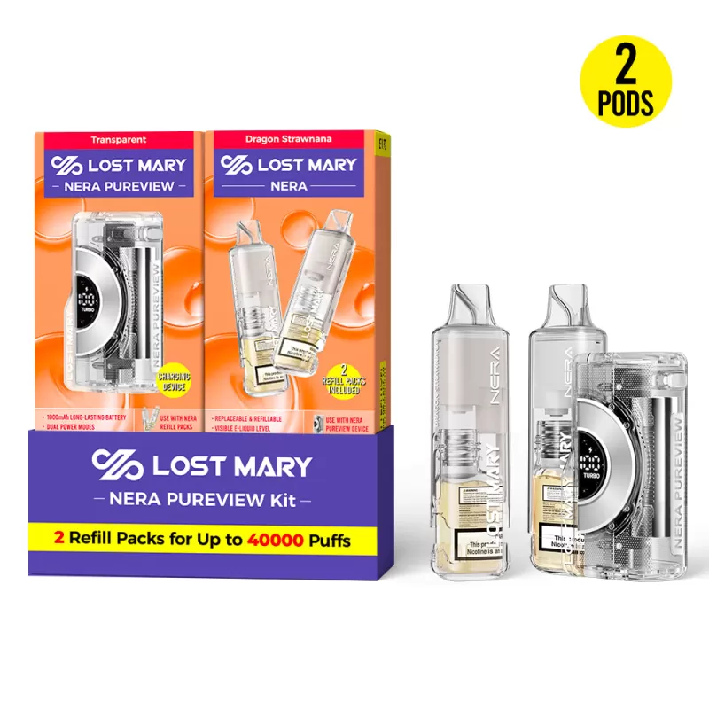 Lost Mary NERA PUREVIEW 40K Disposable KIT - 40,000 Puffs - Sour Apple Ice | Green - Image 3