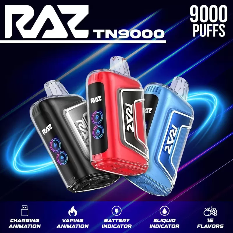 RAZ TN9000 Disposable Device – 9000 Puffs - Blue Raz Cotton Cloudz
