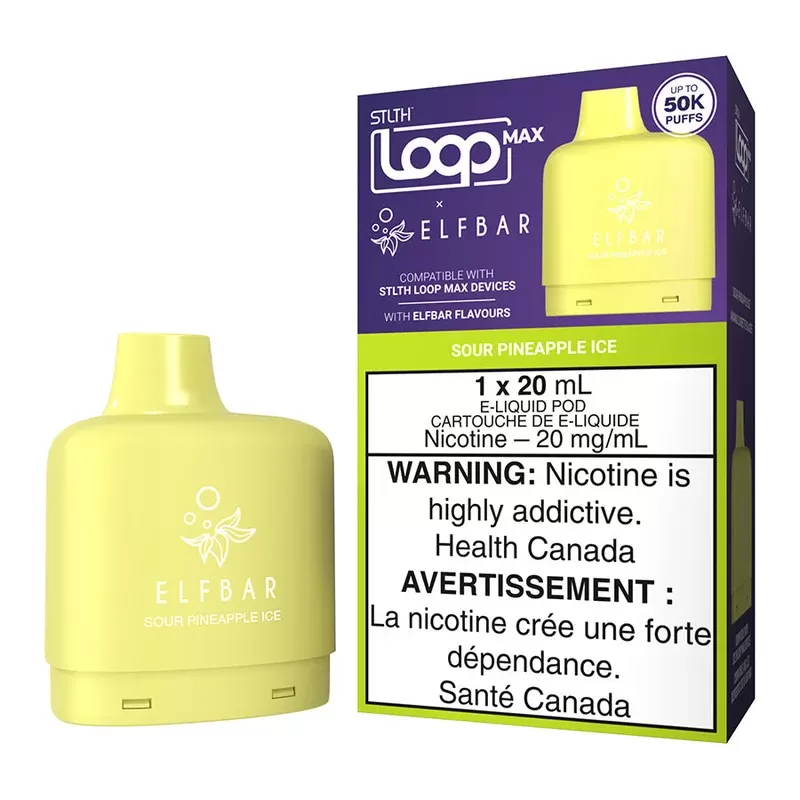 STLTH Loop Max X Elf Bar E-Liquid Pod Pack – Sour Pineapple Ice 20ml
