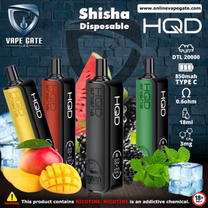 HQD Shisha Disposable Vape (20,000 PUFFS) - Mango Ice / 3 mg