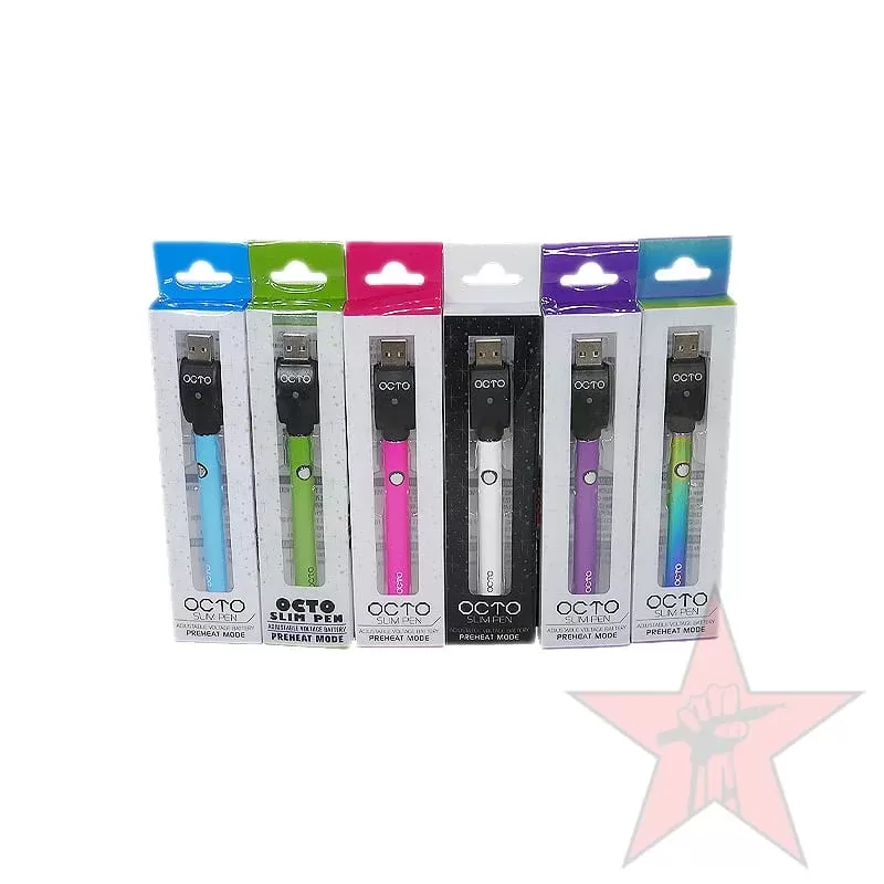 OCTO Slim Cartridge Battery - Color#White>Purple>Baby Blue>Pink>Rainbow>Black>Dark Blue