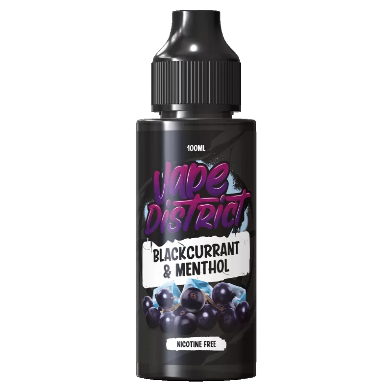 Blackcurrant & Menthol by Vape District 100ml - NIC SHOTS (FREE)