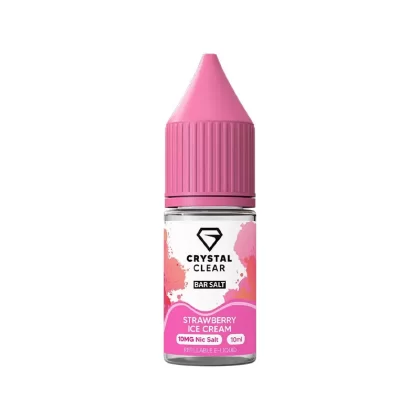 Crystal Clear Bar Salts Strawberry Ice Cream Nic Salt Vape Juice - 10mg