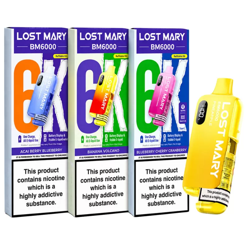 Lost Mary BM6000 Prefilled Vape KIT 0mg - Blue Razz Cherry