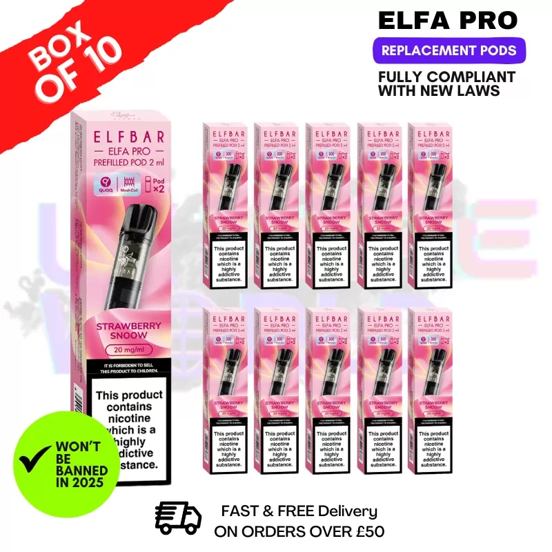 Strawberry Snoow Elf Bar Elfa Pro Prefilled Pod Box Of 10