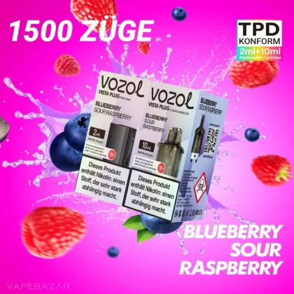 Vozol Vista Plug – Blueberry Sour Raspberry Prefilled Pod - Pod Kit; La Fume; 2ml + 10ml