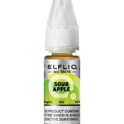Elf Bar Elfliq Sour Apple Nic Salt Vape Juice - Strength 10mg