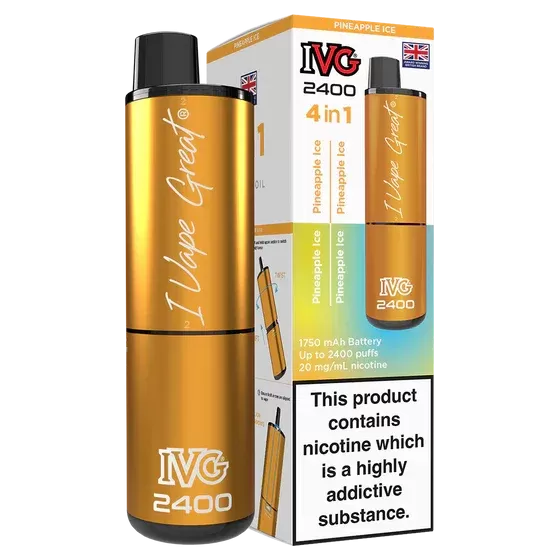 IVG 2400 Rechargeable Vape Pineapple Ice - Strength#20mg (F1C86D)