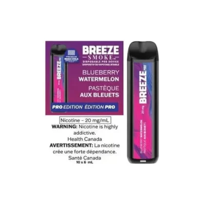 Breeze Pro Disposable Vape – Blueberry Watermelon- 2000 Puffs – ZERO NICOTINE - Ecigdepot