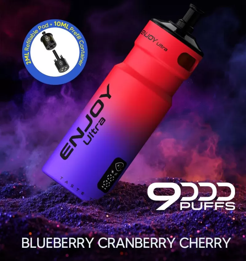 Enjoy Ultra 9000 Prefilled Pod Kit - BLUE RAZZ CHERRY - Image 2