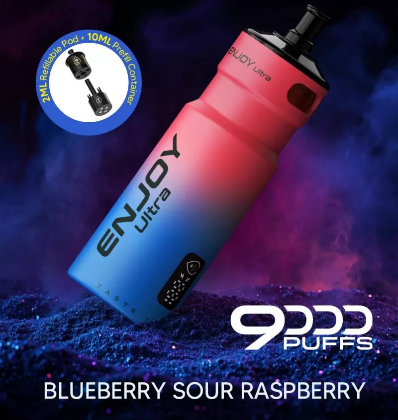 Enjoy Ultra 9000 Prefilled Pod Kit - BLUE RAZZ CHERRY - Image 3