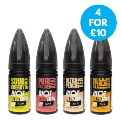 5mg Riot Squad Black Edition V2 Nic Salts 10ml (50VG/50PG) - Vape Co