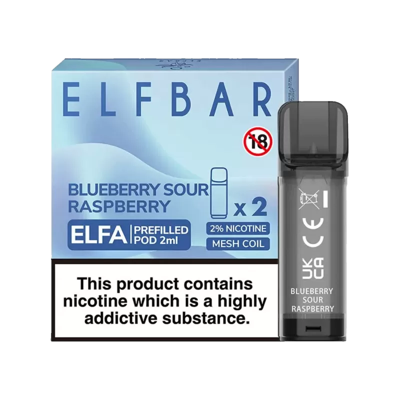 Blueberry Sour Raspberry Elfbar Elfa Pods (Pack of 2) - Ecigwizard