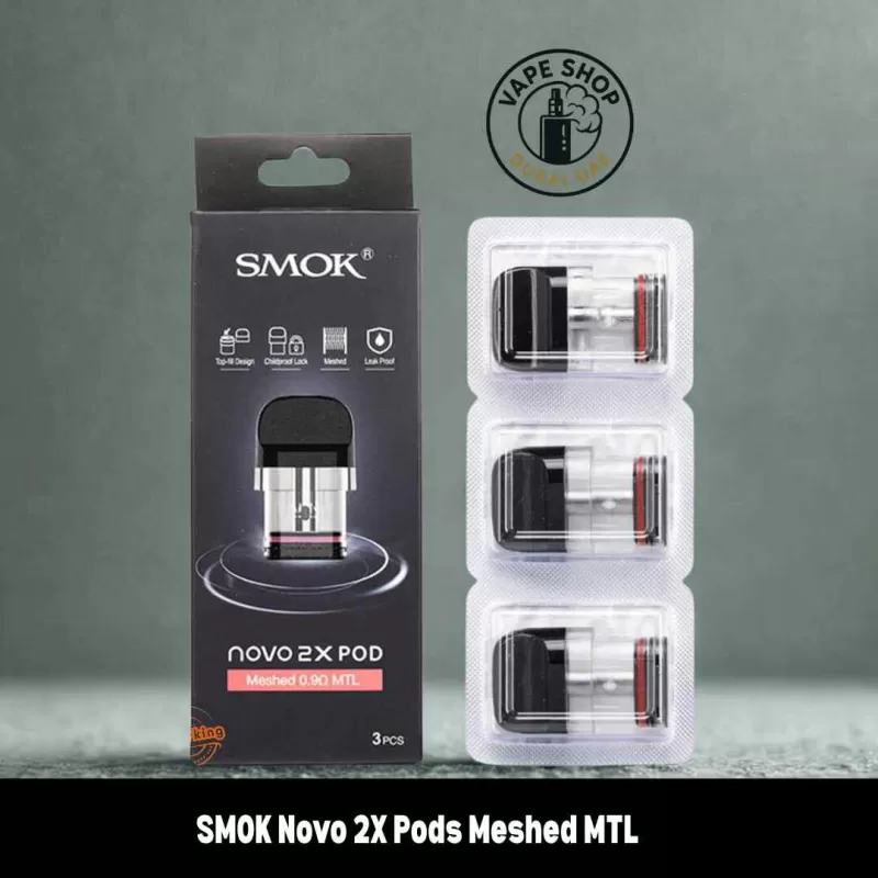 SMOK Novo 2X Pods Meshed MTL 0.8ohm & 0.9ohm Replacement Pods in Dubai - Vape Product, Vape Product