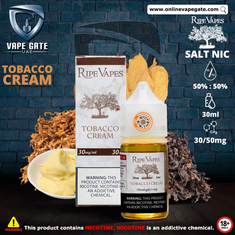 Tobacco Cream 30ml SaltNic by Ripe Vape