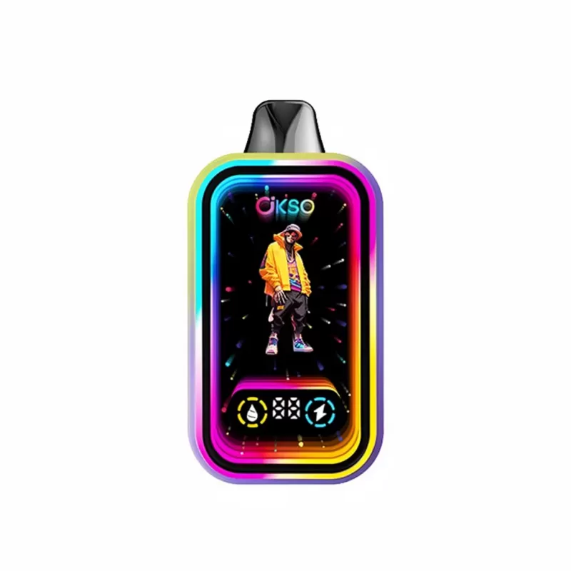 OKSO Magic Mirror 50K Disposable Vape RGB LED Light - Blue Razz Ice, Lush Ice; 5-nicotine, 3-nicotine (6E44C7) - Image 2