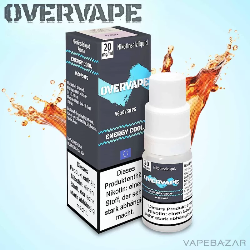 Overvape Nikotinsalz Liquid – Energy Cool - 10mg/ml, 20mg/ml; Nikotinlaktat, Aromen