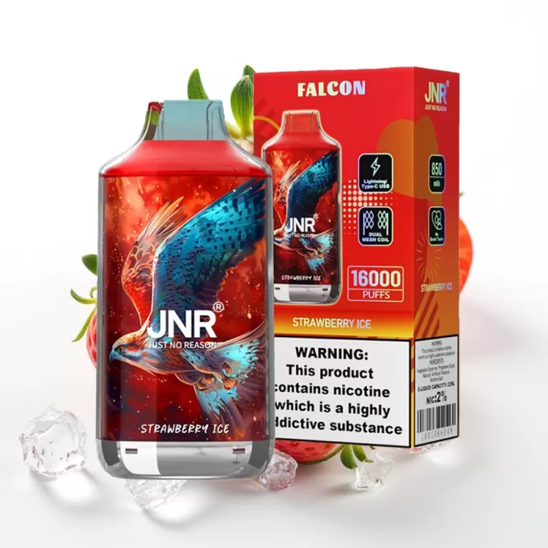 JNR Falcon 16000 Puffs Fresa Helada, 850mAh, 22ml, Dual Mesh Coil - Fumotvapemexico - Image 2