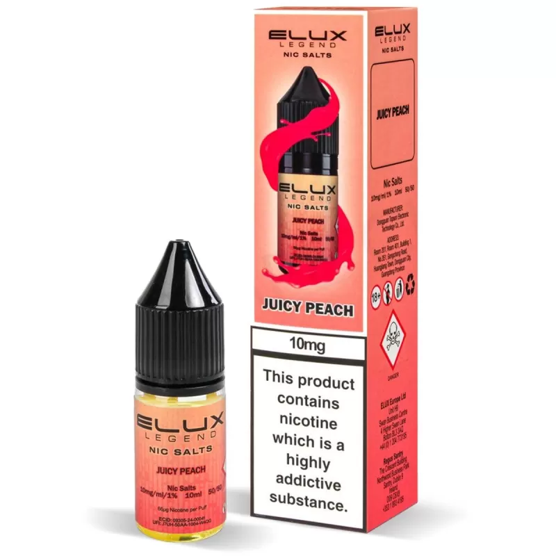Juicy Peach Nic Salt E-Liquid by Elux Legend - 20mg