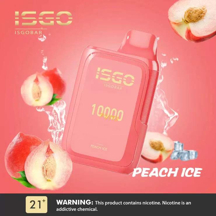 Isgo Bar Peach Ice 10000 Puffs Disposable Vape