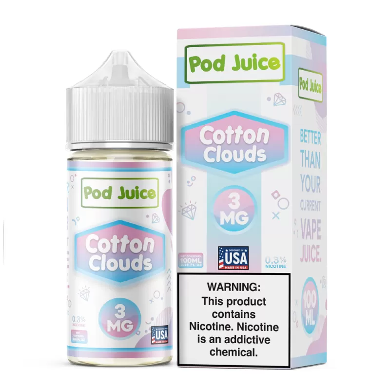 Pod Juice - Cotton Clouds - 100ML E-Liquid - 12MG