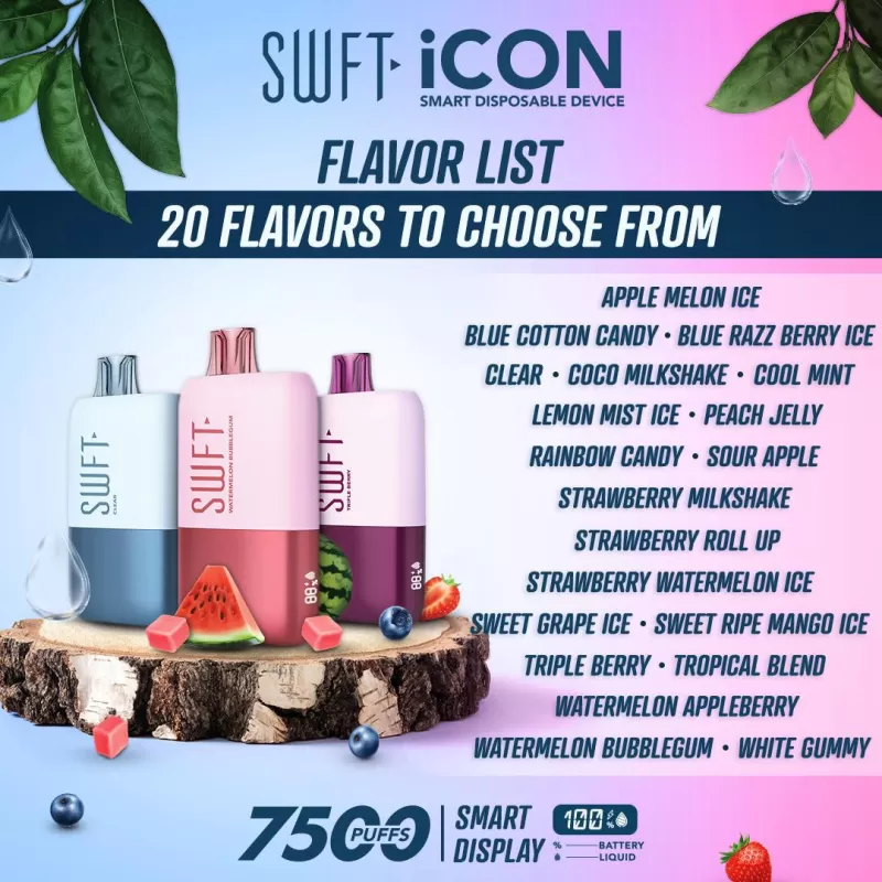 SWFT iCON 7500 - Watermelon Appleberry - Vapeciga - Image 2