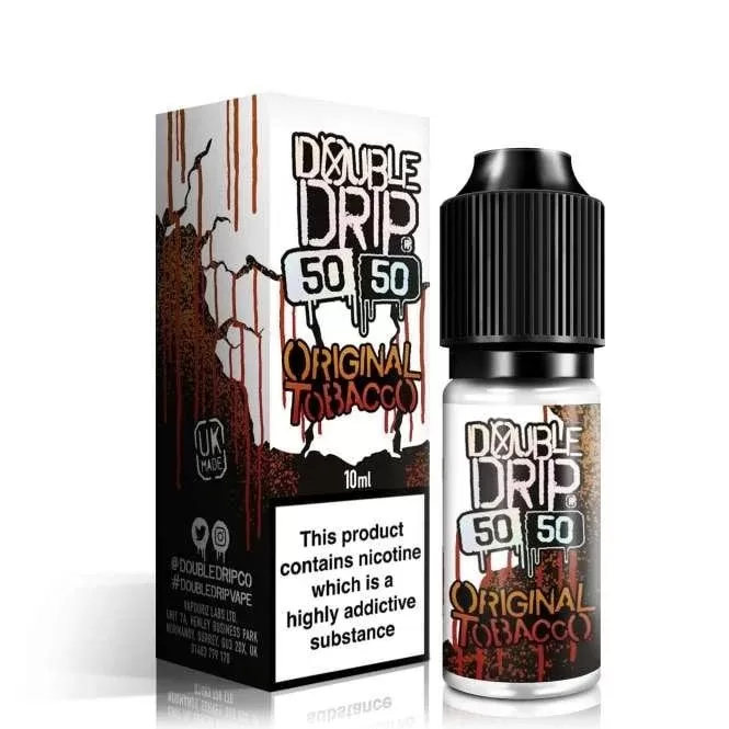 Double Drip Original Tobacco E Liquid – 50/50 Series (10ml)
