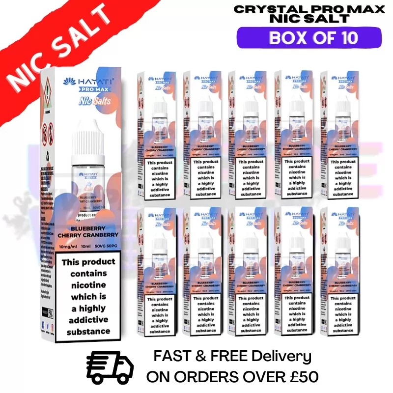 Blueberry Cherry Cranberry Hayati Pro Max Box Of 10 Nic Salts