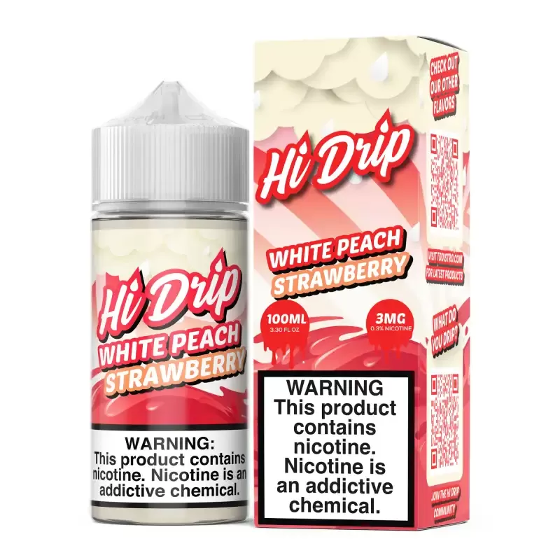 Hi-Drip White Peach Strawberry 100ml Vape Juice - Vape Product, Vape Product - Image 2
