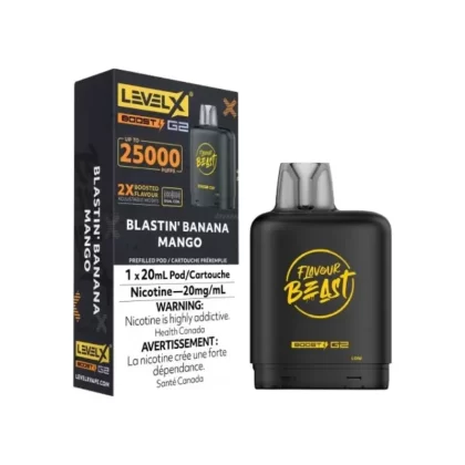 Level X Boost Flavour Beast G2 Pods – Blastin’ Banana Mango, 25K Puffs