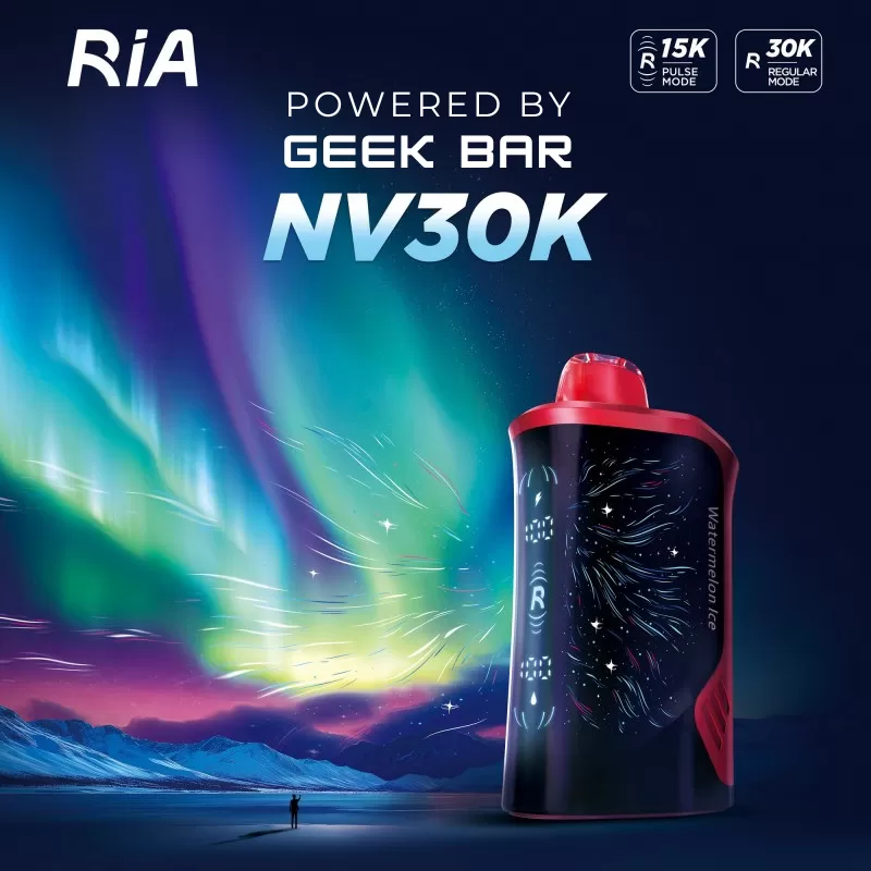 RIA NV30K Puff Powered By GEEK BAR Disposable Device – 30,000 Puffs - Sour Strawberry Dragon