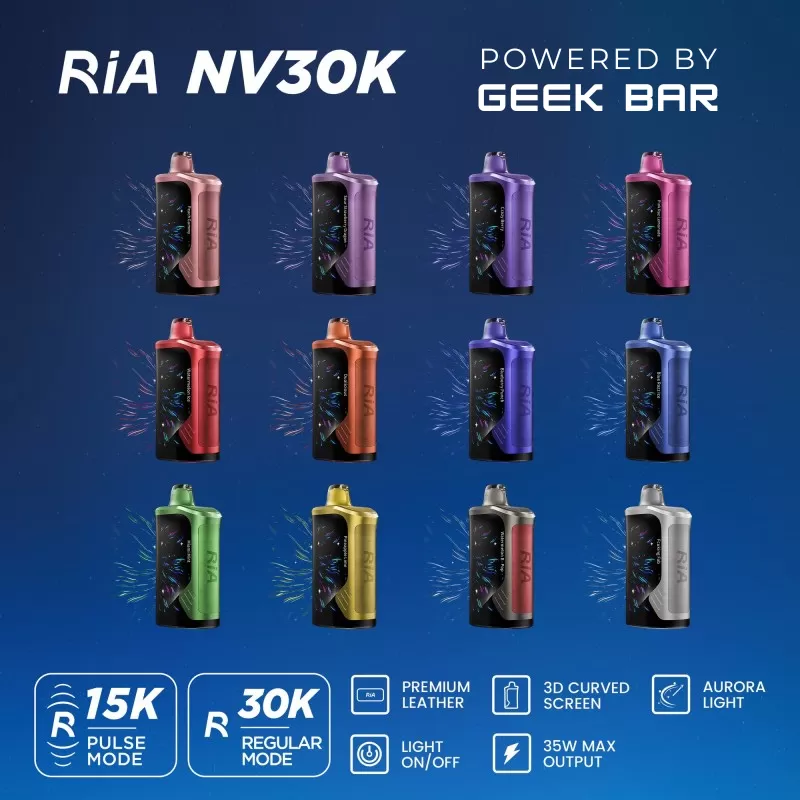 RIA NV30K Puff Powered By GEEK BAR Disposable Device – 30,000 Puffs - Sour Strawberry Dragon - Image 2