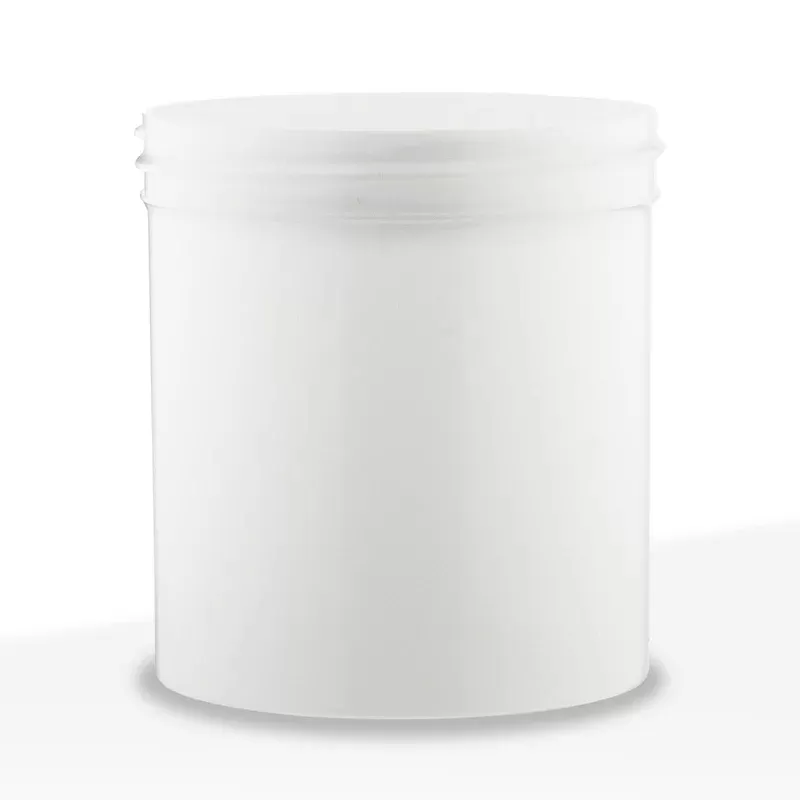 Plastic Jar | Wide Mouth Straight Sided Plastic Jars – White | 89mm – 16oz – 205 Count