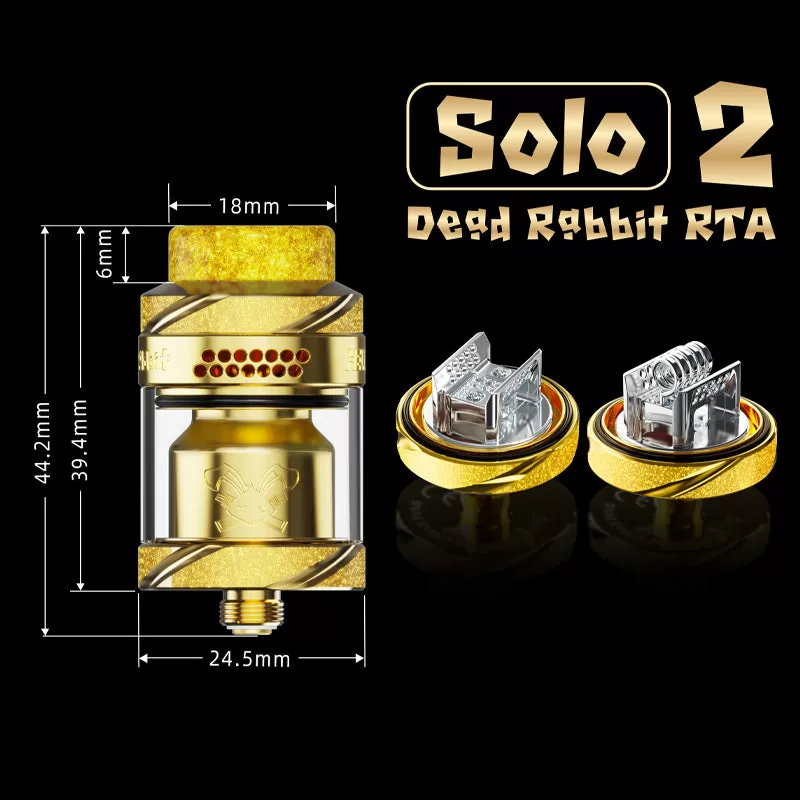 Hellvape Dead Rabbit Solo 2 RTA Atomizer - Matte Full Black - Image 3