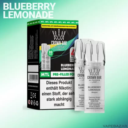 Al Fakher Pods Crown Bar 600 – MTL 20mg – Blueberry Lemonade - Blaubeere / Zitrone / Limonade