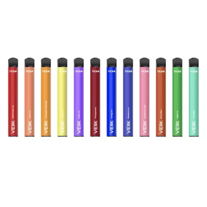 VEIIK Ticko Disposable Vape 1200 Puffs - Flavor#Banana Ice>Grape Ice>Peach Ice>Watermelon Ice>Berry Blast>Strawberry Cake>Apple Ice>Pineapple Lemonade>Pomegranate>Blueberry Ice>Cool Mint>Ene