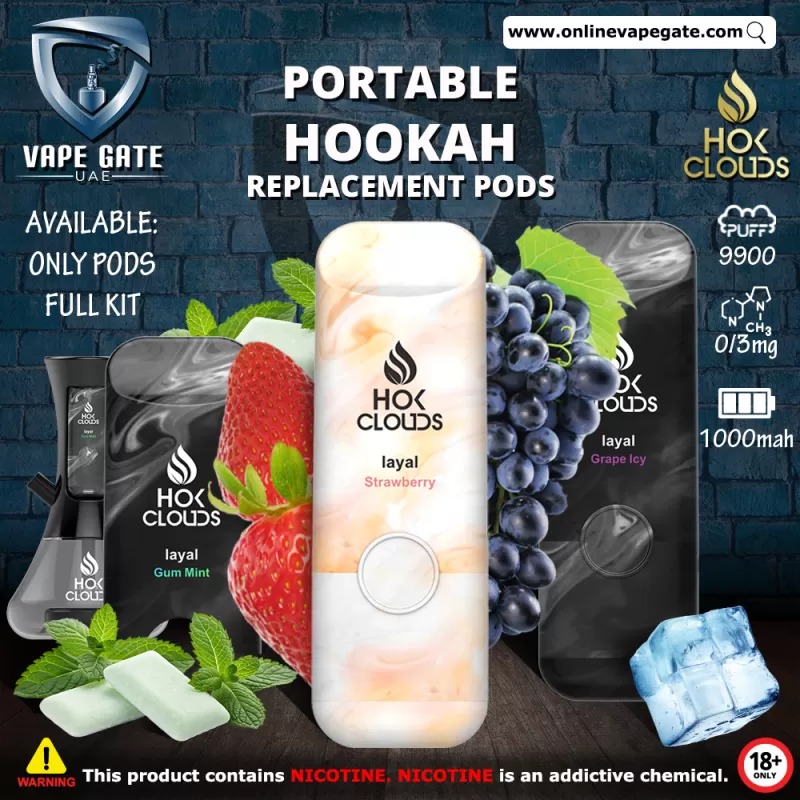 XTRA - HOK CLOUDS PORTABLE HOOKAH REPLACEMENT PODS - Double Apple / 3 mg