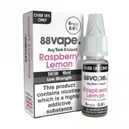 88vape Raspberry Lemon (Pink Lemonade) E Liquid – AnyTank Series (10ml)