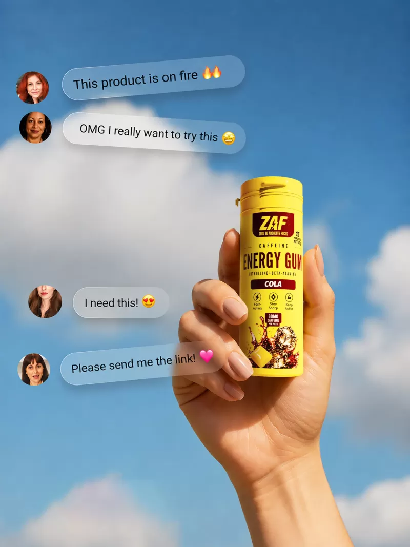 ZAF – Caffeine Energy Gum – 60mg Caffeine – 15 pcs/pack - Vapeys Co Nz