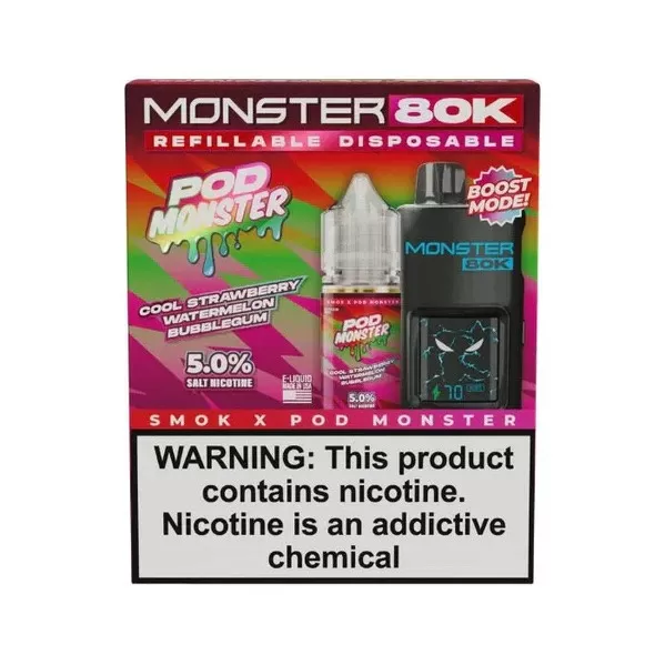 Monster 80K Refillable Disposable Vape - Apple Peach Ice, Blueberry Peach Ice